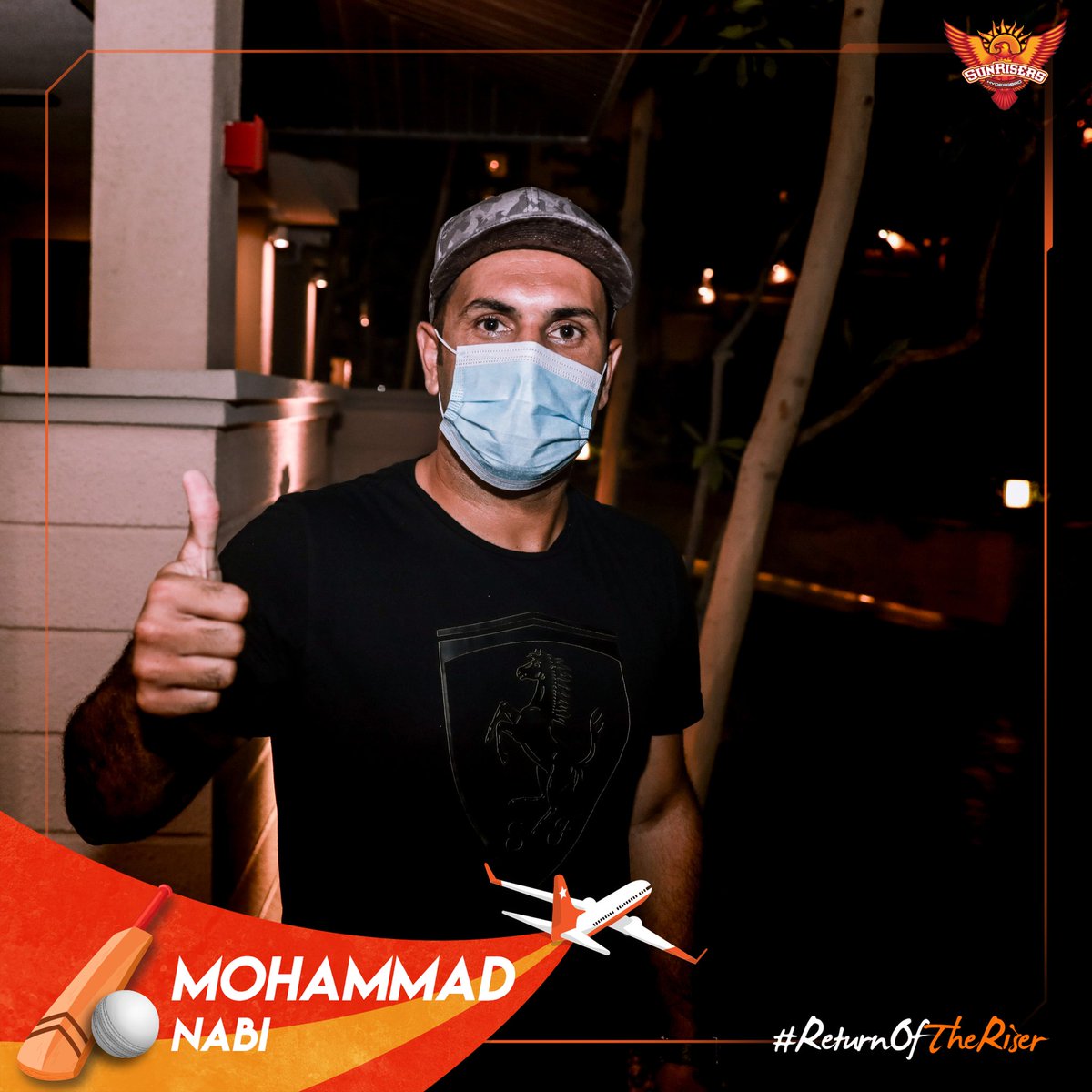 SunRisers's tweet photo. ๐ธ๐ ๐ซ๐๐๐๐พ๐น๐๐๐๐ has arrived in ๐ฆ๐ช
#OrangeArmy #SRH #ReturnOfTheRiser #KeepRising | @MohammadNabi007 https://t.co/XOAz9cGynN