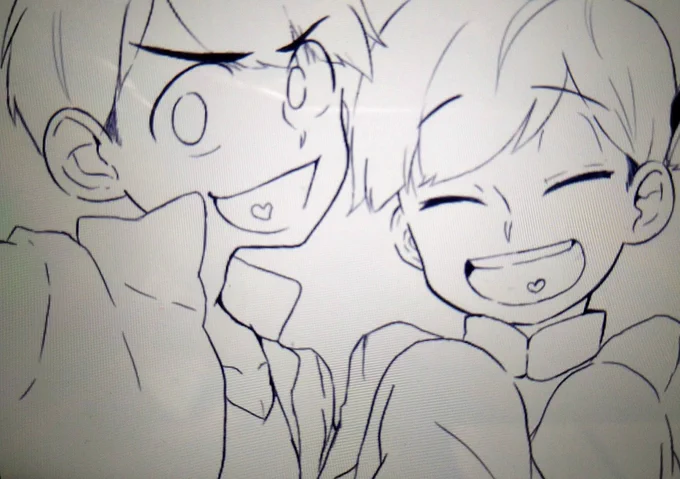 3期が楽しみ過ぎて云年ぶりに松描いてる 