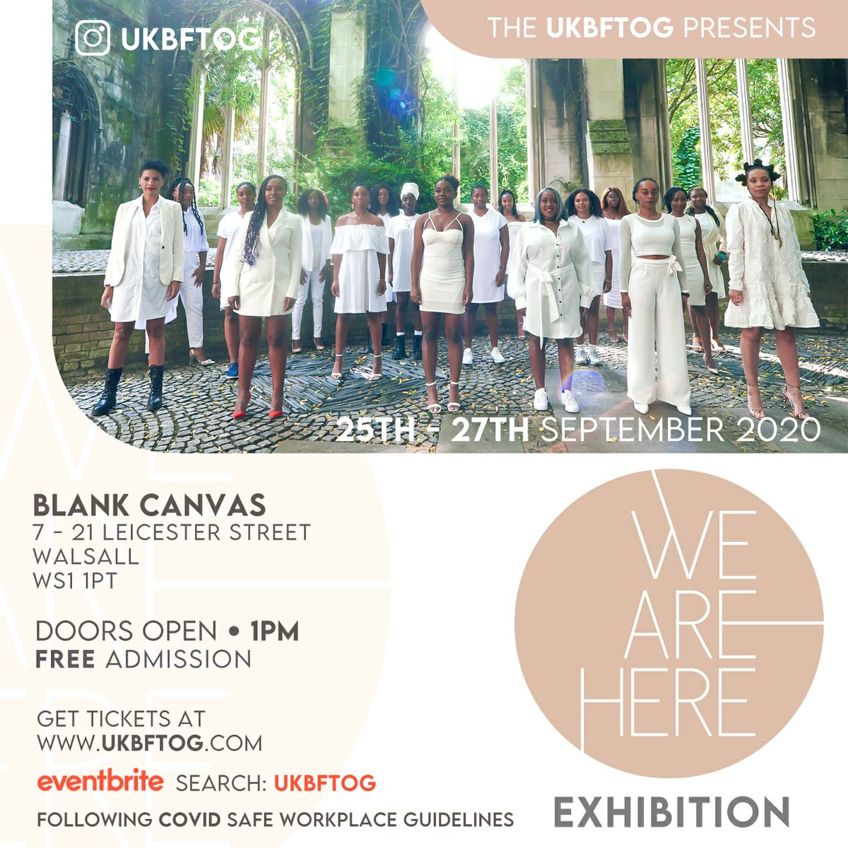 UKBFTOG's tweet photo. Our first UK Black Female Photographers Exhibition is here 🎉 WE ARE HERE Exhibition show casing the work of both new and established Black Female Photographer’s all over the UK at Blank Canvas in the centre of Walsall from 25th - 27th September... https://t.co/J7HStOBfxf