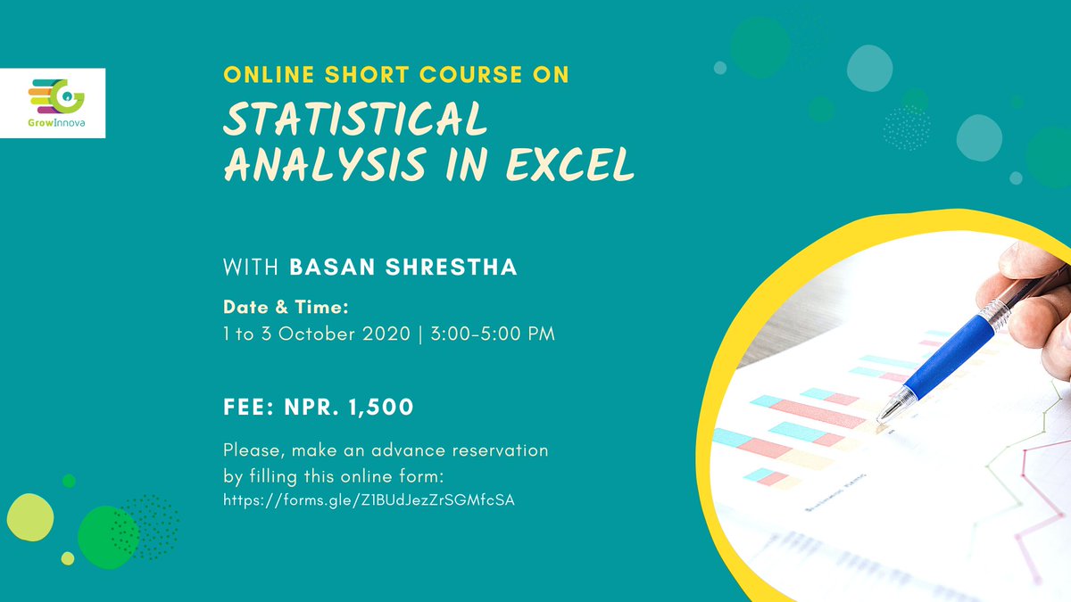 GrowInnova's tweet photo. [Online Short Course] 
Statistical Analysis in Excel |
Book your seat right now.
#statistics #statisticalanalysis #excel #Excel #dataanalysis #datavisualization. 
https://t.co/fhdxO02xwJ https://t.co/uRNa7hppcG
