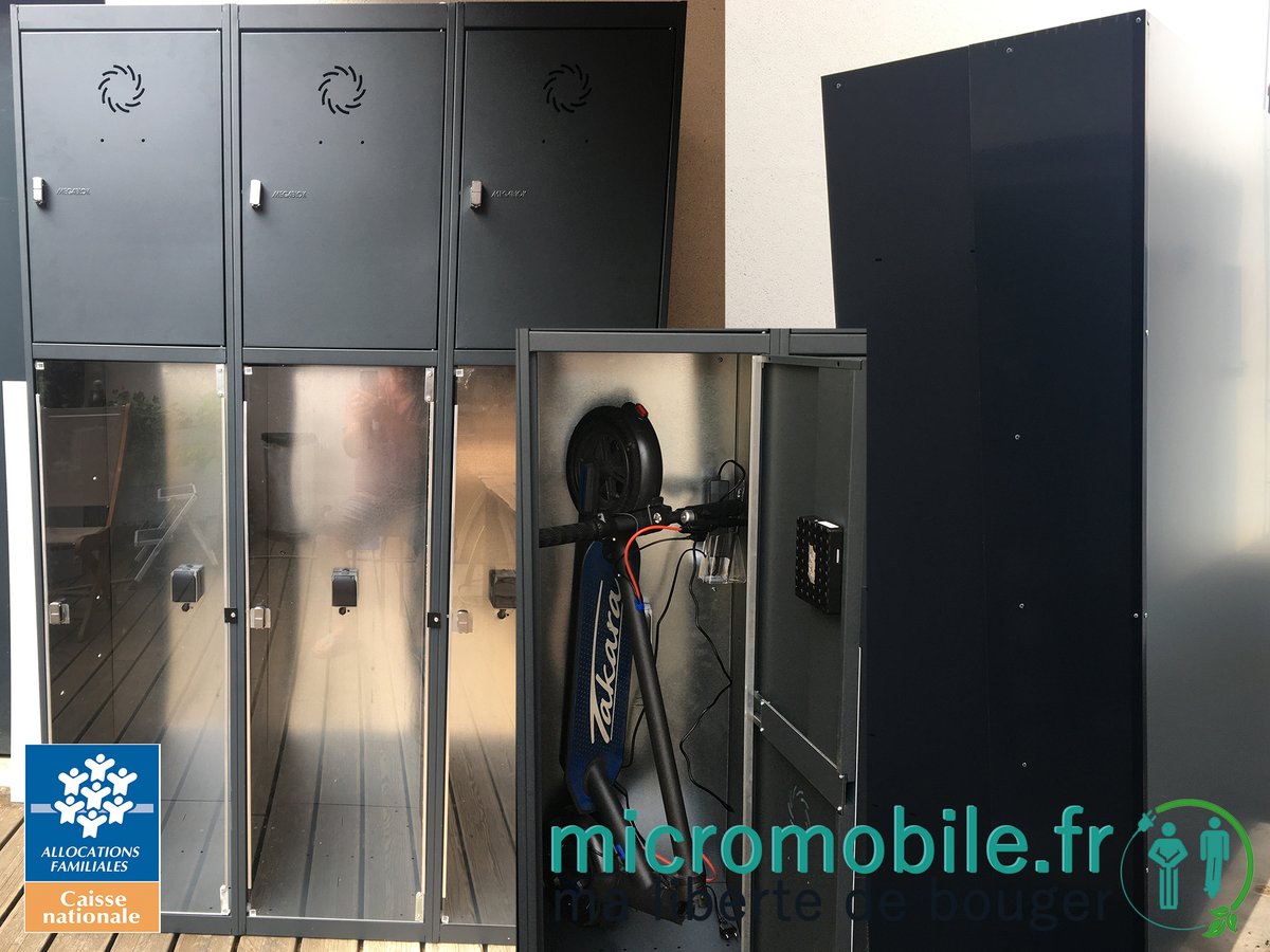 Casiers consignes trottinettes avec recharge Micromobile