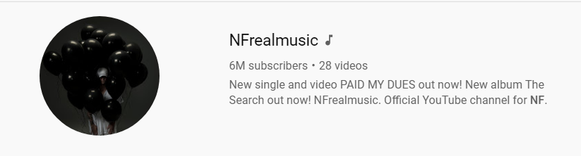 NFrealstats's tweet photo. NF has now reached 6,000,000 subscribers on YouTube! https://t.co/LAWJDYzWv8