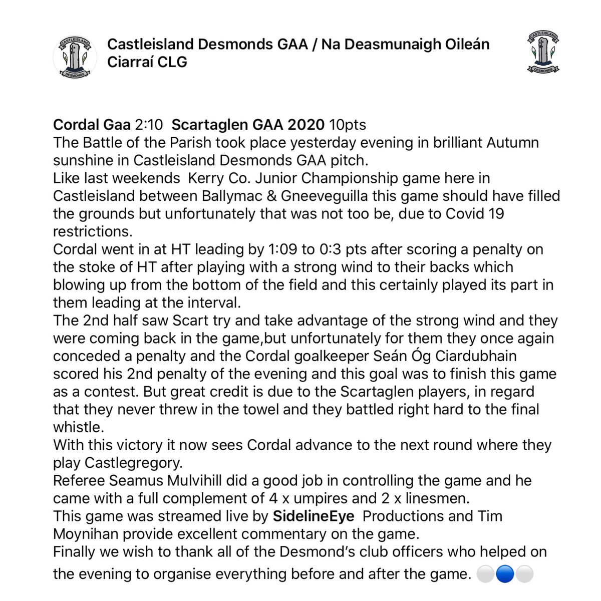 Castleisland Desmonds GAA tweet media