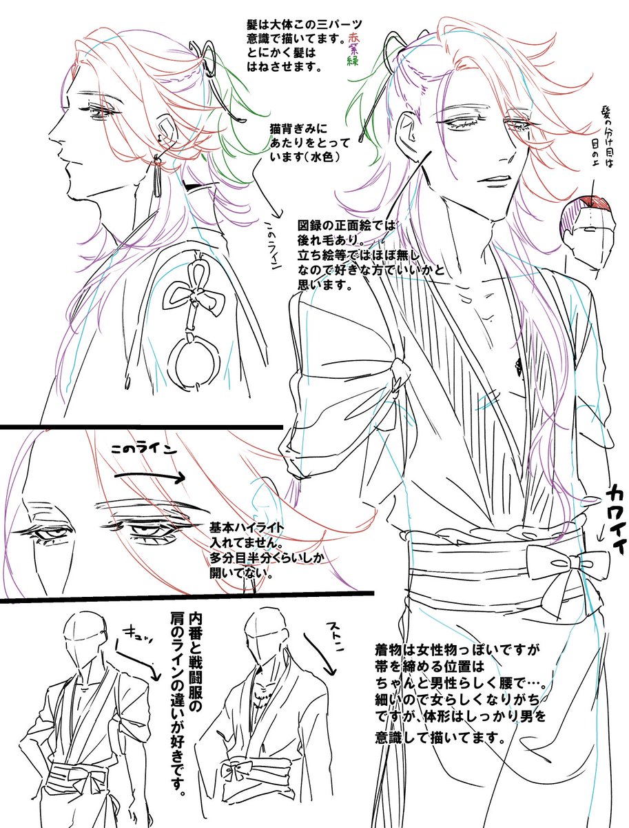 あとろ 個人的な宗三くんの描き方というかこだわり あとろ 個人的な宗三くんの描き方というかこだわり