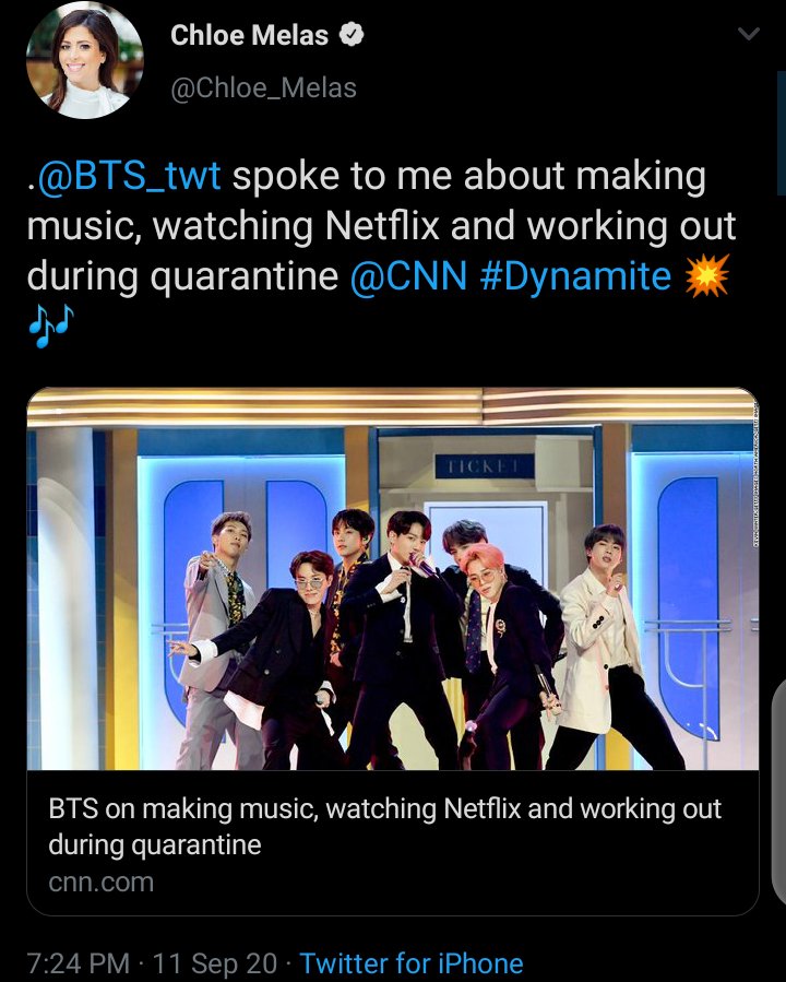 On the same day, 7:24PM WAT. Chloe Melas posted the interview on her page and when read we discovered that V's part wasn't in it.Now note that this is not the first time V also known as Taehyung has been excluded from thing this year. So naturally, we angry.