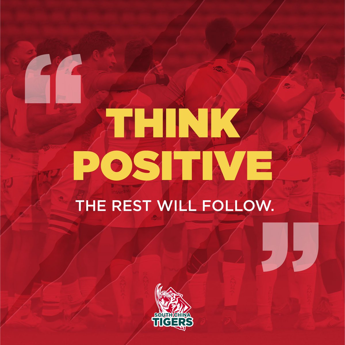 A few words to live by this #PositiveThinkingDay.

#southchinatigers #rapidrugby