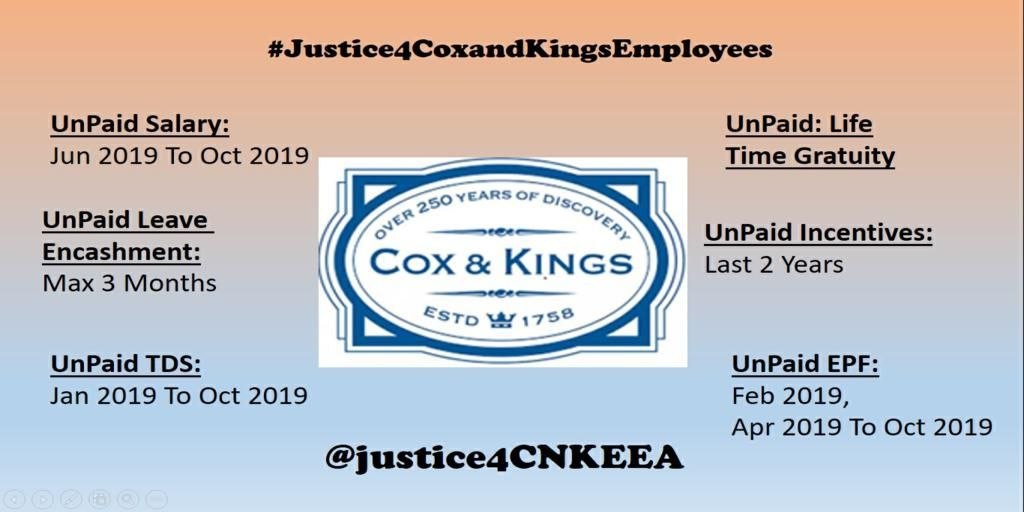 KarunaNeman's tweet photo. #Justice4CoxandKingsEmployees

Please help

@justice4CNKEEA 
@coxandkingsIN
@MirrorNow
@ndtv
@NDTVProfit
@NEWS9TWEETS
@NewsX
@republic
@ArnabGoswamiRTV
@TimesNow
@ETNOWlive https://t.co/NL24crgBx3