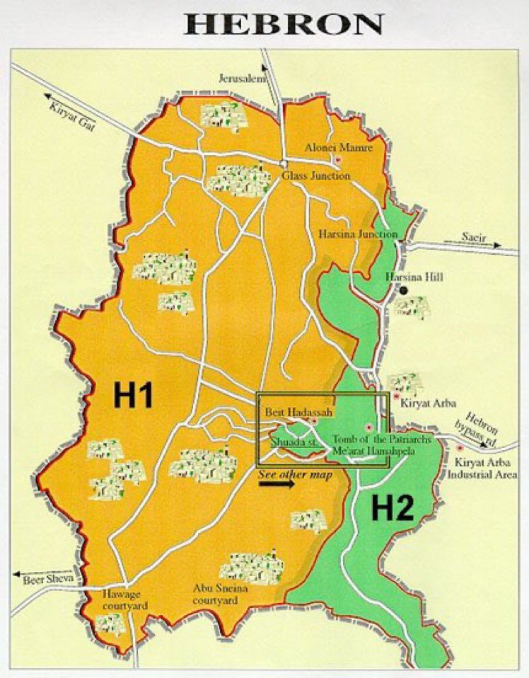 And indeed, in 1997, Netanyahu’s government signed the Hebron Protocol according to which, the IDF will withdraw from 80% of the city and transfer responsibilities to the PLO. The remaining 20% were where the ancient Jewish community of Hebron was living for centuries >>