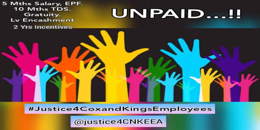 DateKailas's tweet photo. #Justice4CoxandKingsEmployees
We are not celebrities. So will you not take up our issues  

@justice4CNKEEA 
@coxandkingsIN
@IndiaTodayHINDI
@outlookhindi
@frontline_india
@BT_India
@TehelkaHindi
@Lokmat_Samachar
@NGTIndia
@TNLindia https://t.co/lpBXgGjvc8