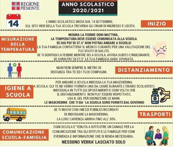 Le linee guida per la riapertura in #sicurezza delle scuole in #Piemonte  👉🏻 bit.ly/2GMoMCK