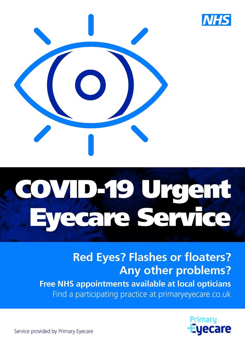 FyldeCoastNHS's tweet photo. Problems with your eyes? Free NHS optician appointments are available! #freeeyecare #NHSopticians https://t.co/pJARL44Q2W