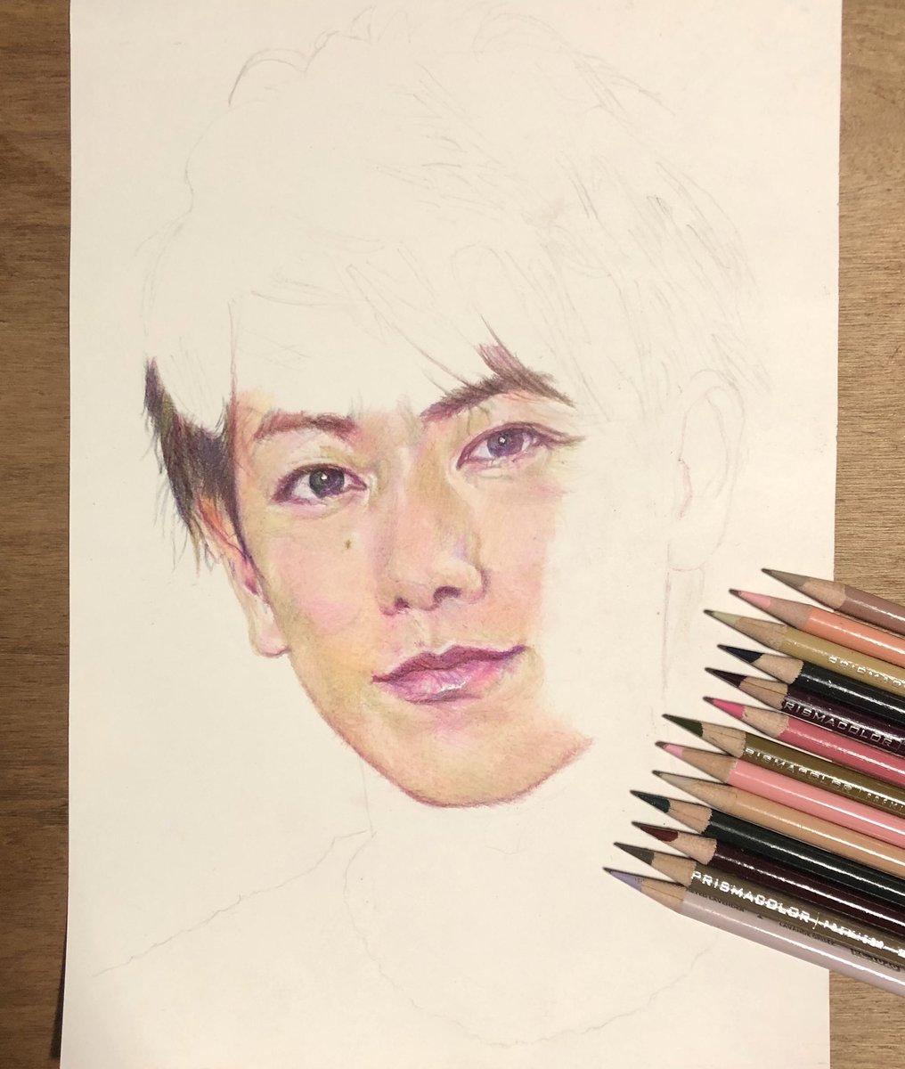 今回はある人気イケメン俳優さんを 色鉛筆で描いてます カッコよく描けるかな Rikiyaのイラスト 今回はある人気イケメン俳優さんを 色鉛筆で描いてます カッコよく描けるかな Rikiyaのイラスト
