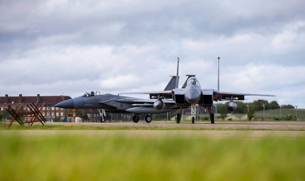 Other participants included the visiting  @BoeingDefense B52’s out of  @TeamMinot via RAF Fairford, F16’s from  @AirAviano and the usual F15 component out of  @48FighterWing along with the Royal Netherlands Air Force...