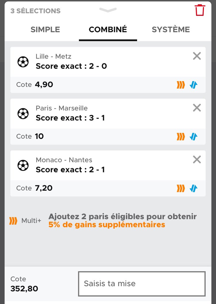 kisanooo's tweet photo. @Betclic @Ligue1UberEats Que des scores exactes si tu gagnes c’est jusqu’au bout https://t.co/oP9MvoRon6