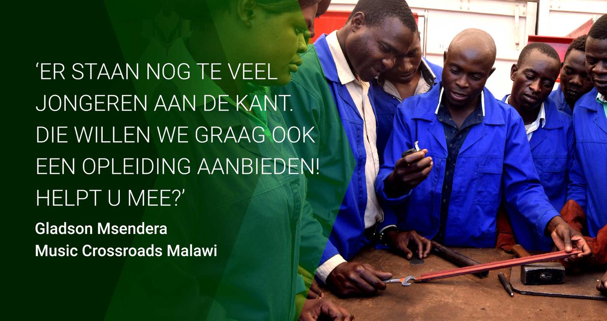Er staan in Lilongwe, Malawi nog té veel jongeren langs de kant. Zonder opleiding. Zonder werk. Music Crossroads biedt ze graag een opleiding tot metaalbewerker of kleermaker. 

Gered Gereedschap levert de nieuwe werkplaatsen, help jij ons? Doneer nu: geredgereedschap.nl/doneer/?projec…!