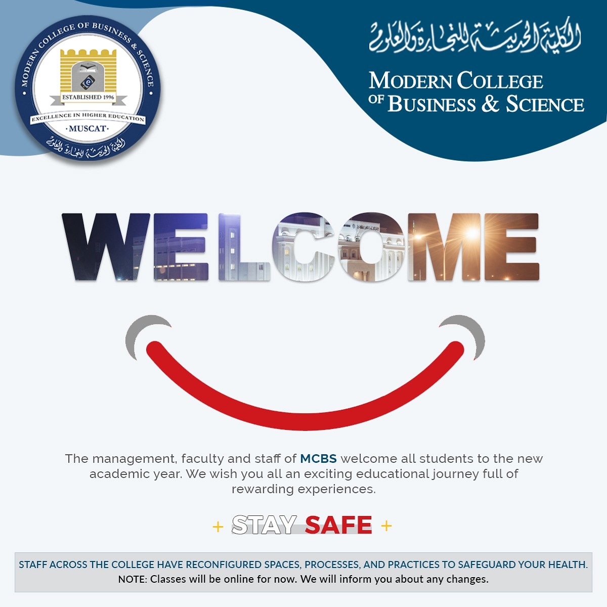 mcbsoman's tweet photo. #new_semester #newoppurtunities #welcome_our_new_student #Bachelor #arabic #English #Diploma #master #staysafe #best_whishes🙏 #new_challenge #prove_yourself #start_fresh
#العام_الدراسي_الجديد٢٠٢٠ #تحديات_جديده #فرص_جديده #برامج_البكالوريوس #ماستر #اهلن_بطلابنا_الجدد #بالتوفيق https://t.co/rYf4hPZLIa
