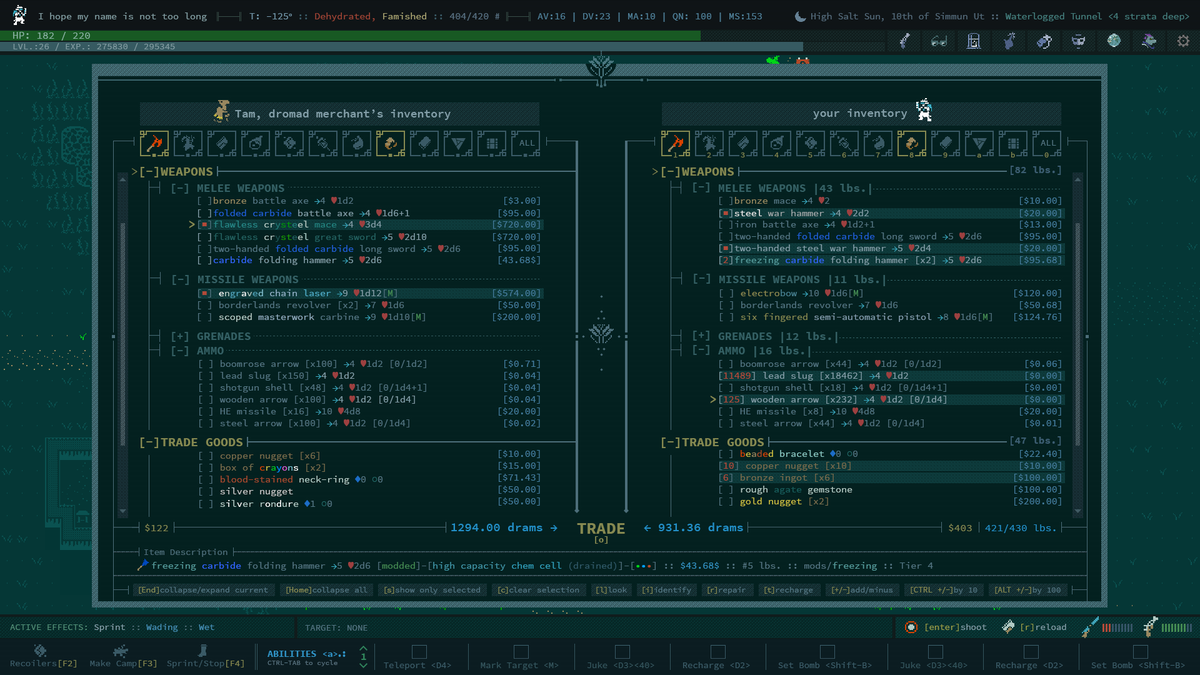 UI Design Log 1: #CavesOfQUD [Trade screen]
Best view at 1080p resolution.

#UI #uidesign #games #design