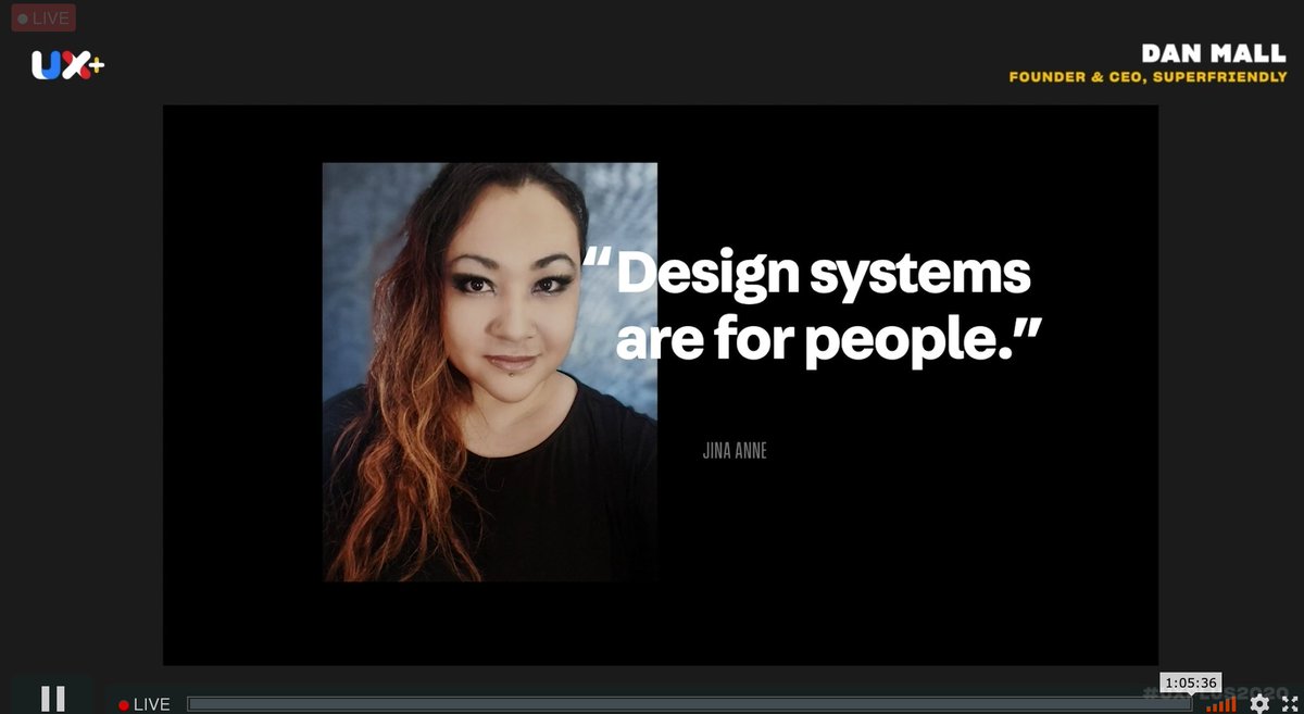 Dan also shared about  @Clarity_conf and a quote by  @jina “Design Systems are for people.”