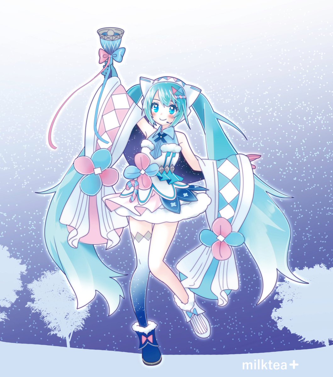 こんばんはです 瞳の色を明るく修正しましたのです 初音ミク Milktea のイラスト
