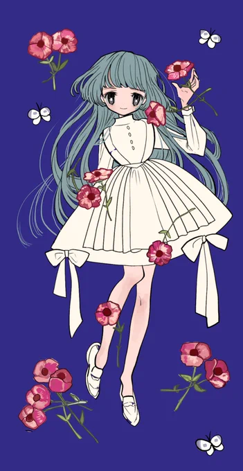 花と女の子 