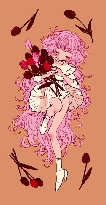 花と女の子 