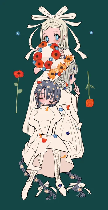 花と女の子 