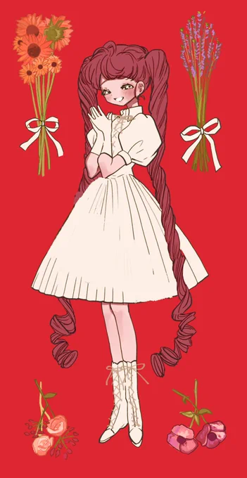 花と女の子 