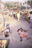  Coimbatore bombings 1998, India13 bombs exploded over the course of two hours in Coimbatore, Tamil Nadu, killing 58 people. The bombs were planted by Islamic extremists Al Ummah organization and were meant to target Hindus as well as Hindu nationalist leader L.K. Advani