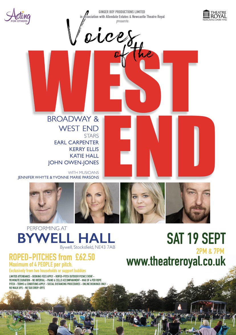 They came, they saw... they put the ‘live’ back into theatre! NEXT STOP #BywellHall, home to the @northcountyshow this Saturday 19th September. “fantastic show- just what we all needed... Congrats on organising a brilliant and safe event” #VoicesOfTheWestEnd