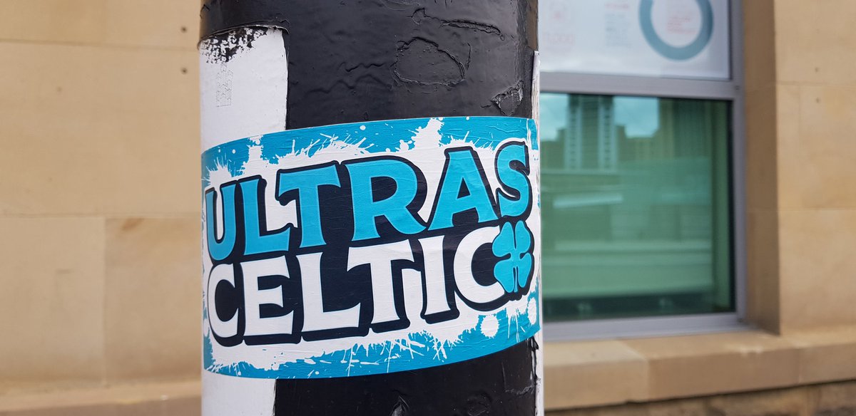 Celtic Ultras sticker on Newcastle Quayside...