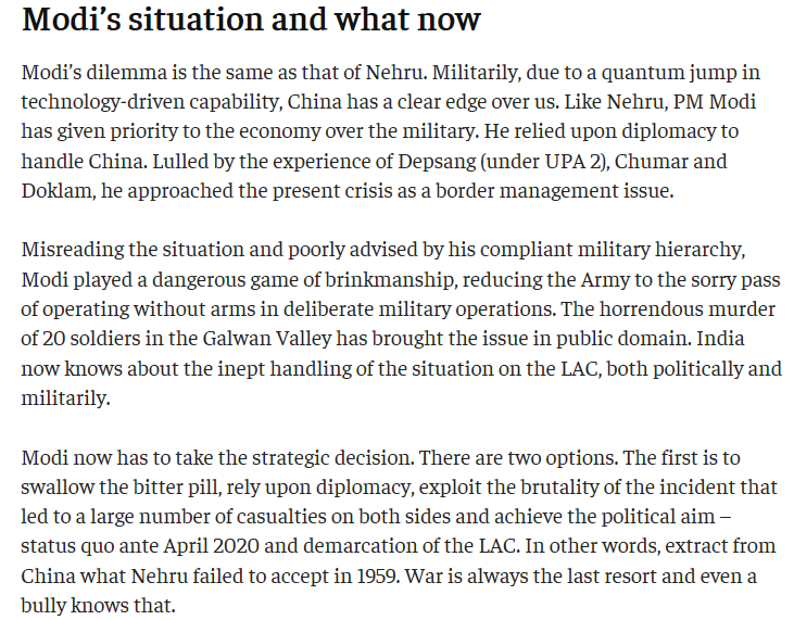 Moreover, this conflict is a failure of Modi's foreign policy. Modi wanted to be Bismarck. How ? Since Pakistan ( France ) is a perpetual enemy, so every effort must be expended to stop China ( Russia ) from joining the other camp. He failed. Actually expedited it.