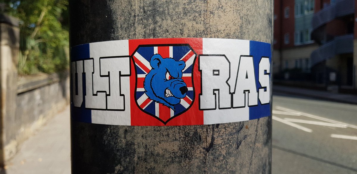 There's a bit of Glaswegian old firm sticker rivalry down there... this is the Rangers equivalent on City Road:
