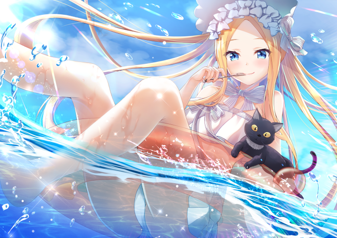 Fgo 浮き輪で黒猫とプカプカしてる水着アビーちゃんがマジ天使