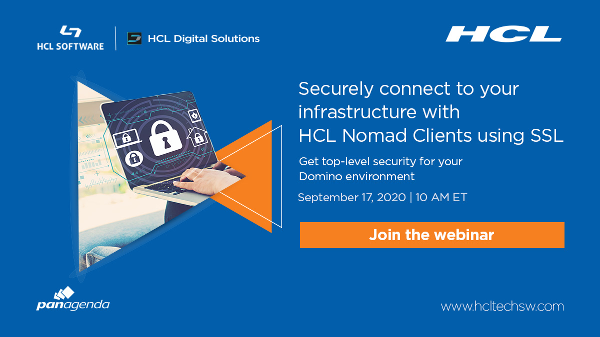 HCLDigital's tweet image. Want to make sure you have a secure #Domino environment? #HCLSafeLinx can help.

In our upcoming #webinar with @panagenda, we will share some insights on how you can future-proof🔐 your Domino experience. 

Register today! hclsw.co/b4g4eo #dominoforever