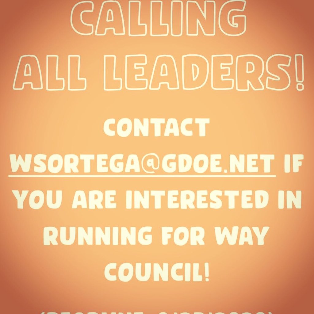 JFKislanders671's tweet photo. If your interested in running for WAY Officer, please email Mr. Ortega. https://t.co/nzlt2ipS8Y