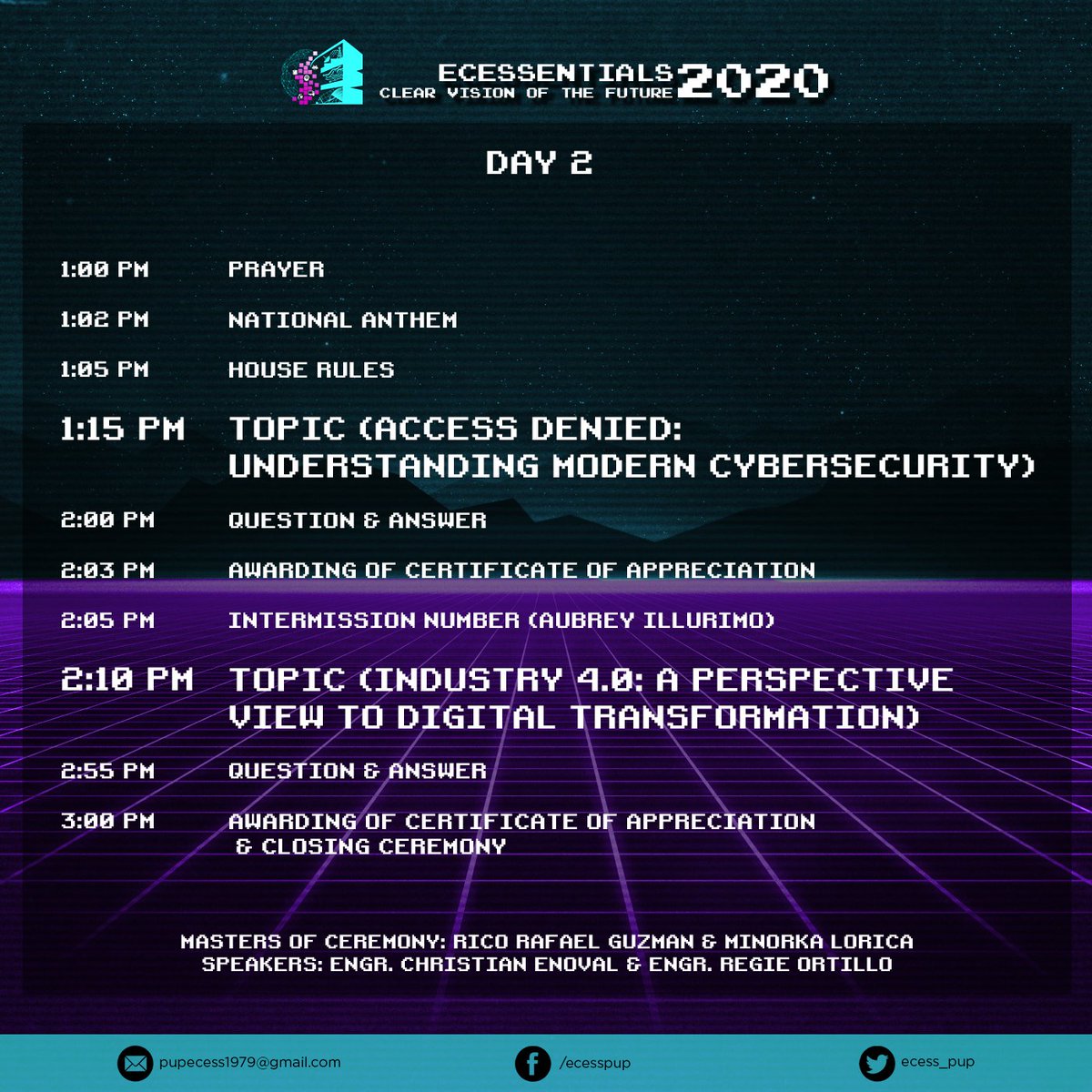 pup_ecess1979's tweet photo. Looking for a program guide for ECEssentials 2020? We got you covered! Check these out to unlock a clear vision of tomorrow's event, as well as for Day 2 & 3 β€οΈ
#ECEssentials2020 https://t.co/RJRHQO7qnJ