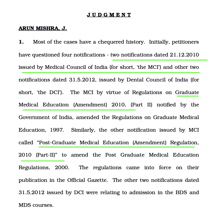 அதே காங்கிரஸ்-திமுக ஆட்சி...27.10.2020- MBBS படிப்பில் சேர்வதற்கு NEET நுழைவுத்தேர்வு எழுத வேண்டும் என்று Medical Council of India ஒரு notification வெளியிட்டது. “Regulations on Graduate Medical Education, 1997” amendment கொண்டுவந்தது...(1/ 11)  https://twitter.com/Raittuvidu/status/1304967683369086977