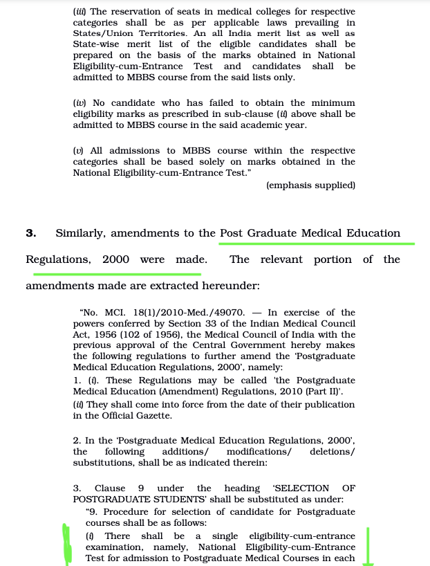 அதே காங்கிரஸ்-திமுக ஆட்சி...27.10.2020- MBBS படிப்பில் சேர்வதற்கு NEET நுழைவுத்தேர்வு எழுத வேண்டும் என்று Medical Council of India ஒரு notification வெளியிட்டது. “Regulations on Graduate Medical Education, 1997” amendment கொண்டுவந்தது...(1/ 11)  https://twitter.com/Raittuvidu/status/1304967683369086977