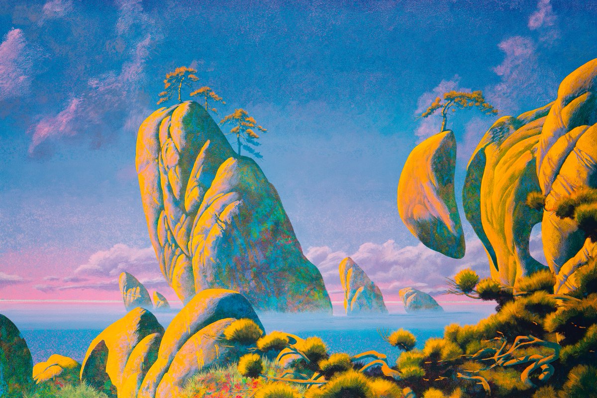 HumanoidHistory's tweet photo. Alien worlds by Roger Dean. https://t.co/bBKr9DK8ej