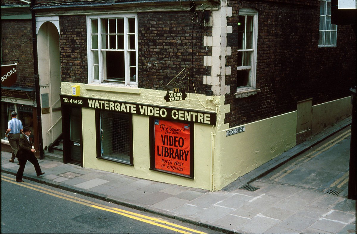 It was a childhood treat to go to the local video store &amp; rent a film! This photograph of Watergate Video Centre , Watergate Street #Chester was taken in circa 1981.  A  good  choice for #SundayFunday.  Does anyone have memories of choosing a video there?