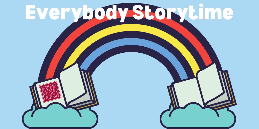 VIRTUAL #EverybodyStorytime is BACK this week, Wednesdays at 10am! Recommended for 2-4yo, everyone is welcome to enjoy books, songs, fingerplays and more with our #ChildrensServices staff each week. 

Sign up at schlowlibrary.org/events/everybo… to join in the fun!