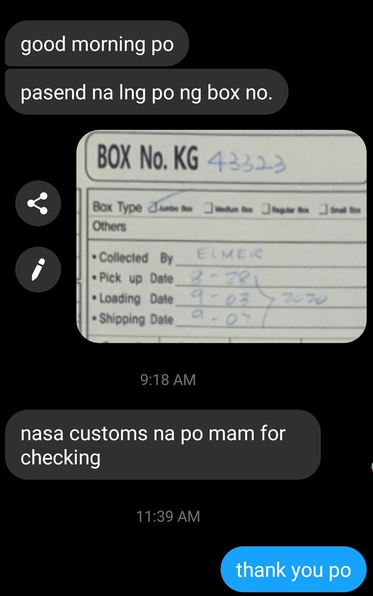 box 3 checking na sa customs :)