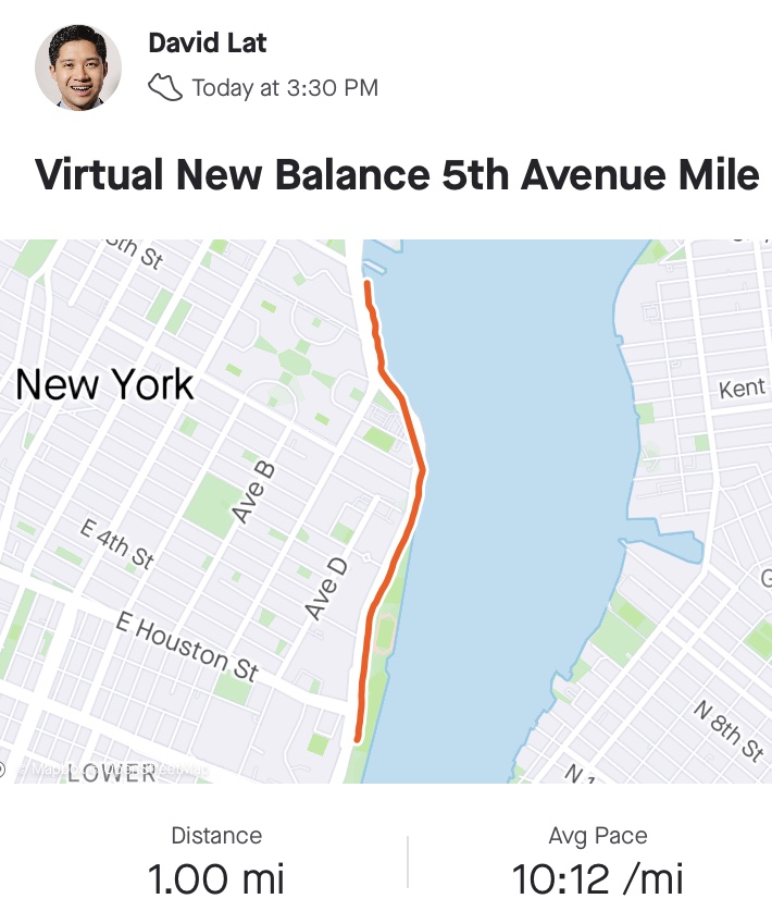 2/ I ran rather slowly -- 10:30 a mile, really more of a jog -- but at least I never stopped. It was the culmination of an arduous, six-month process, which I'm sure my fellow  #LongCovid patients can relate to. #COVID  #COVID19  #COVID_19  #running  #jogging