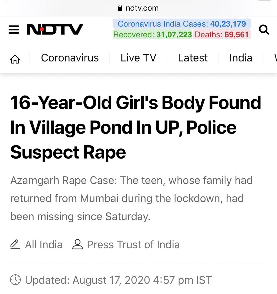 Uddhav Thackeray has failed miserably as a Chief Minister. Crimes - especially against women - are happening at a chilling regularity. Total collapse of law & order in the state. President’s rule should be imposed immediately.Here’s a thread exposing Uddhav’s incompetence.