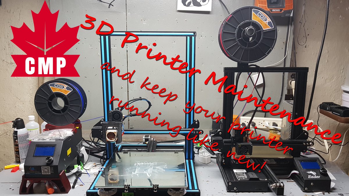 CanadianMakerpr's tweet photo. a new video on CMP  ...i know it been too long, but thanks for all the support and staying subbed to the channel. today I look at 3D Printer Maintenance starting my CR-10, but this will work on any printer. enjoy https://t.co/JeLVfoTeXi #3Dprinting #3dprinterrepair https://t.co/qeWa8NKJfR
