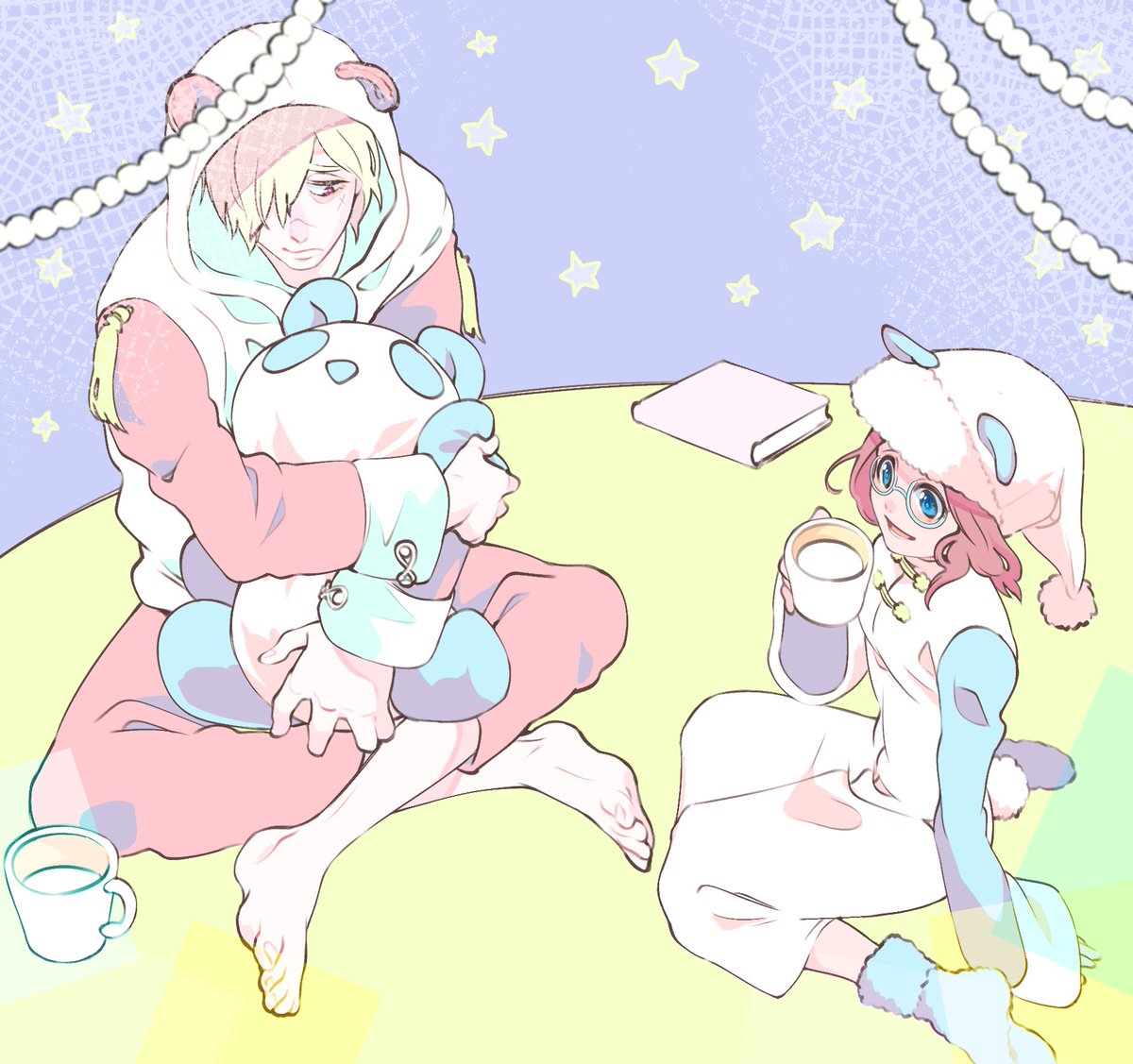 「墓心ちゃんチャイナパンダパジャマちゃん 」|🐔ふちかたつー🐔のイラスト