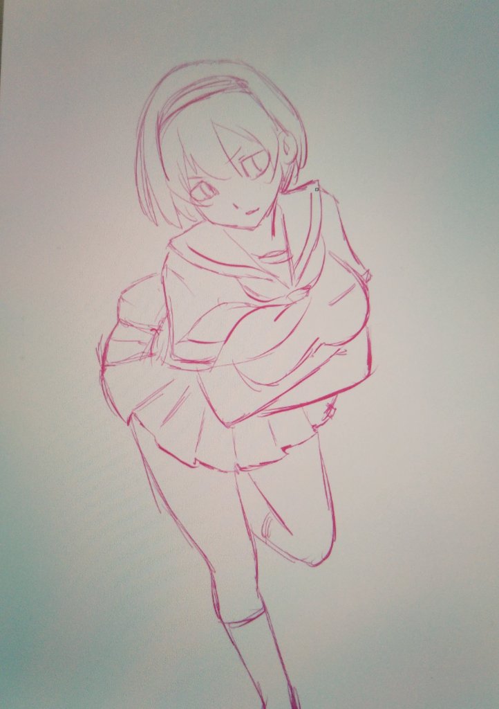 意味もなく寄せて上げる娘らふ Evergreen のイラスト