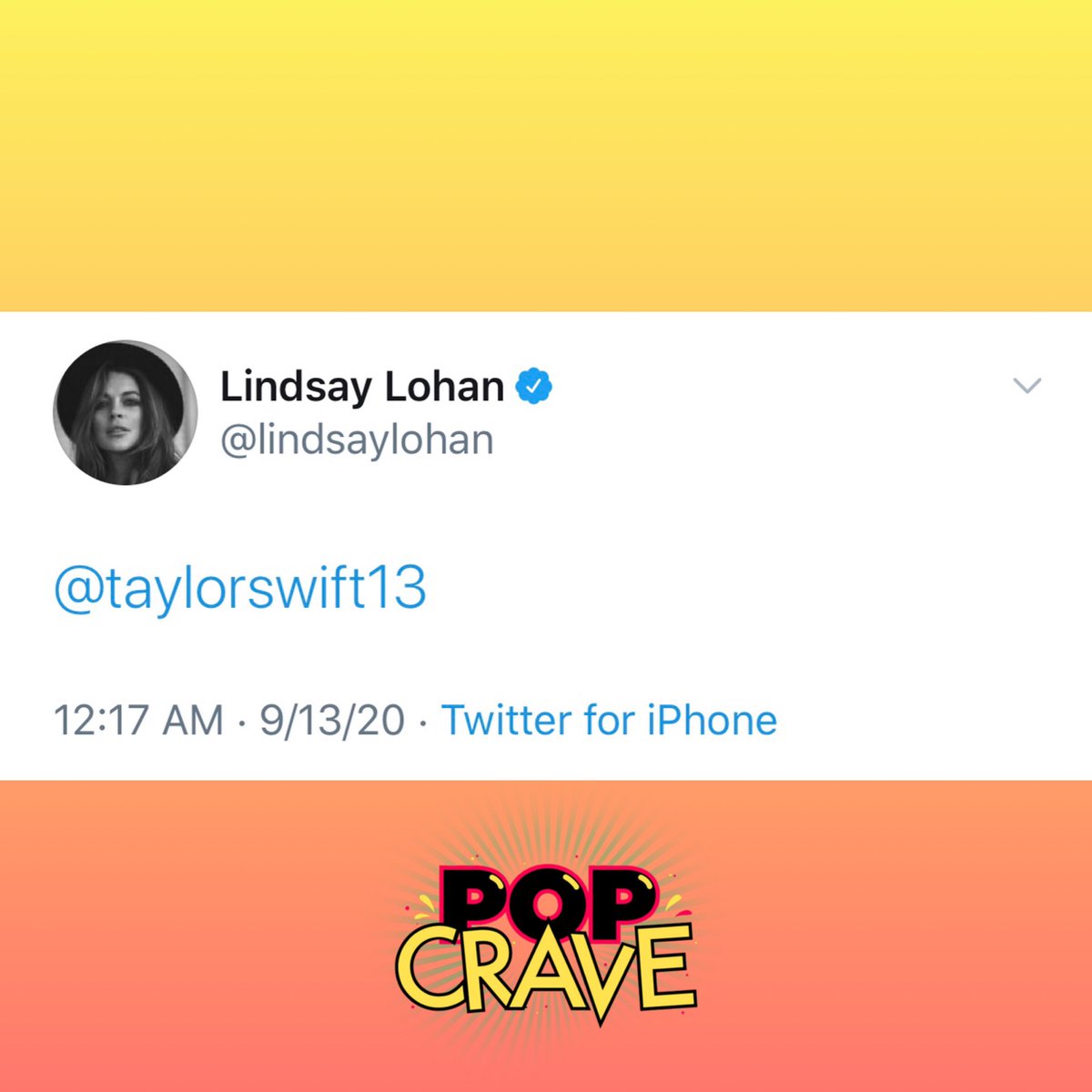 .@LindsayLohan turns heads with new tweet:

“@TaylorSwift13”