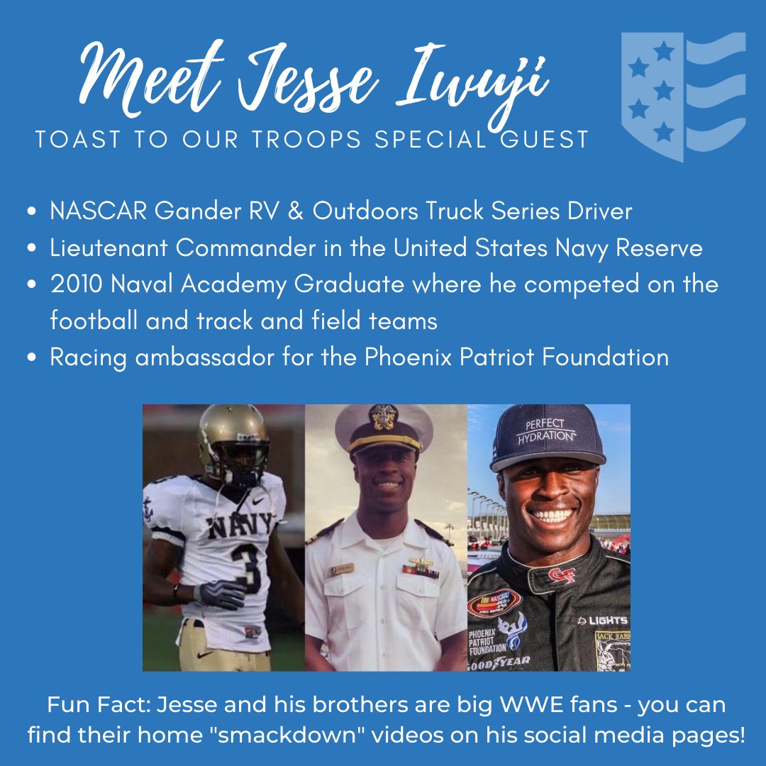codeofsupport's tweet photo. Have you heard? @Jesse_Iwuji will be featured at the #ToastToOurTroops event! Jesse is a phenomenal athlete and dedicated patriot - we are so excited to hear from him on Thurs, Sep 24th!
The virtual event is free - register NOW to receive reminders. https://t.co/6oa8WKuj0U https://t.co/8oz6xeQqYF