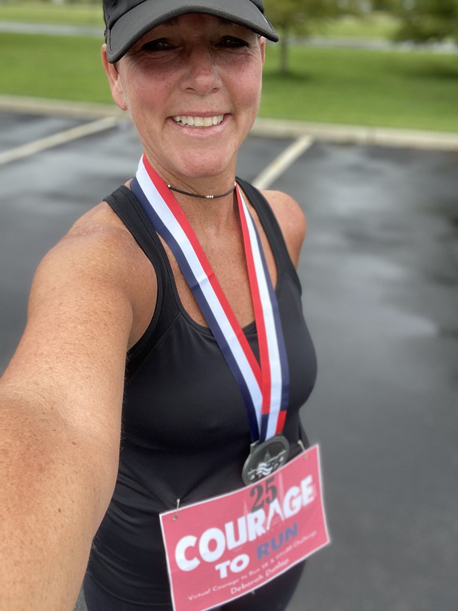 Ran the Courage to Run Virtual 5K this morning celebrating women in leadership, health and courage! Ran the Super Braxton route in memory of a terrific kid! #couragetorun5k #TeamSoleSisters